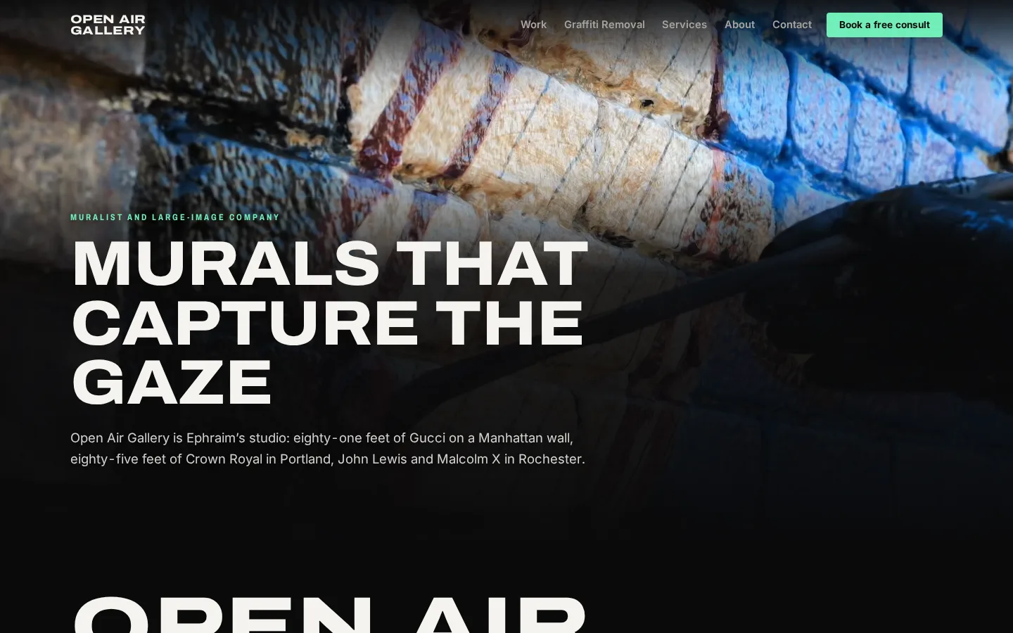 Open Air Gallery website